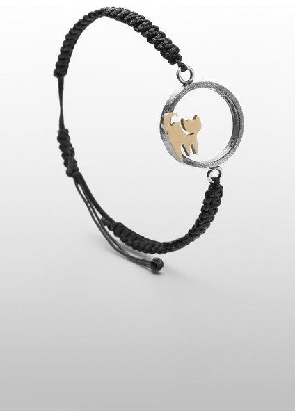 Üç Bacaklı Kedi Çember Gümüş Bileklik