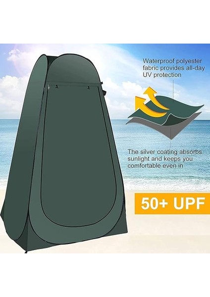 Pop Up Tuvalet Çadır Duş Gizlilik Çadırı Taşınabilir Değişen Soyunma Çadırları Odası Güneşlik Açık Sırt Çantası Barınak Kanopisi (Yeşil 120X120X190CM) fiyatları