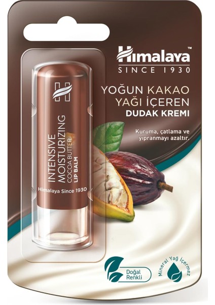 Himalaya Yoğun Nemlendirici Dudak Kremi, Lip Balm, Kakao Yağı, Hint Yağı, BESLEYICI,%100 Doğal Renk, Silikon Içermez, 4,5 gr fiyatları