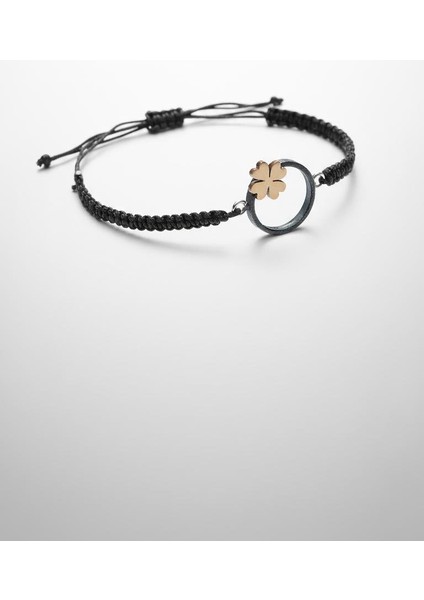 Yonca Çember Oksitli Gümüş Bileklik