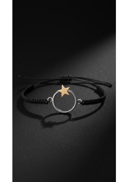Yıldız Çember Oksitli Gümüş Bileklik modelleri