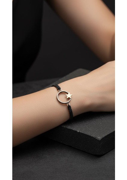Yıldız Çember Oksitli Gümüş Bileklik fırsatları
