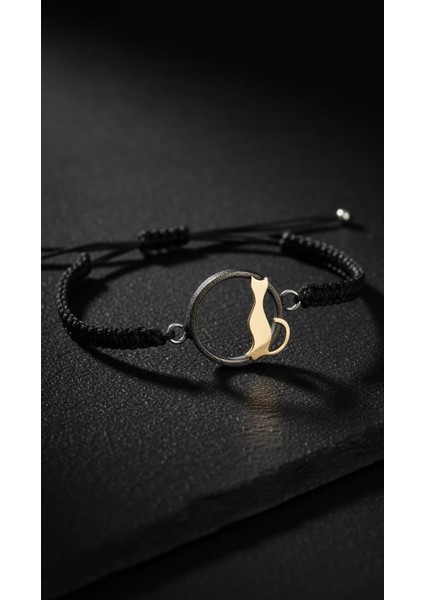 Kuyruklu Kedi Çember Gümüş Bileklik modelleri
