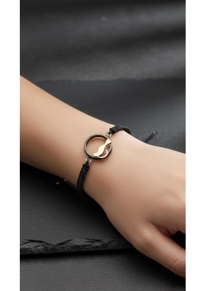 Kuyruklu Kedi Çember Gümüş Bileklik indirimleri