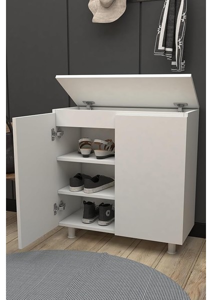 Kulpsuz Ayakkabılık ve Çok Amaçlı Dolap (Beyaz) indirimleri