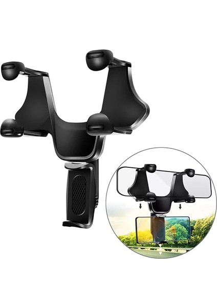 Araç Dikiz Aynası U203 Universal 4.0-6.2 Inch Telefon Tutucu