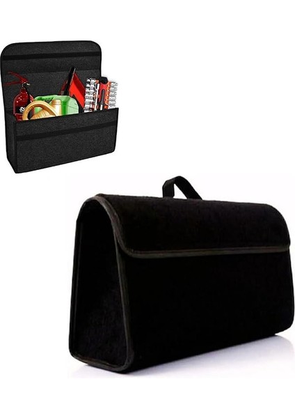 - Araç Bagaj Düzenleyici Çanta, Premium Kalın Araba Çantası Organizer, Oto Içi Aksesuar Malzeme Düzenleme, Otomobil Alet Saklama Kutusu - 50 x 24 x 17 cm