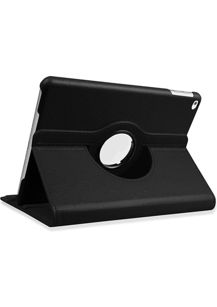 iPad ile Uyumlu 7.nesil 8. Nesil 9.nesil 10,2 Inch Kılıf 360° Dönebilen Standlı Lastikli 10,2 Inch Tablet Deri Kılıf Siyah