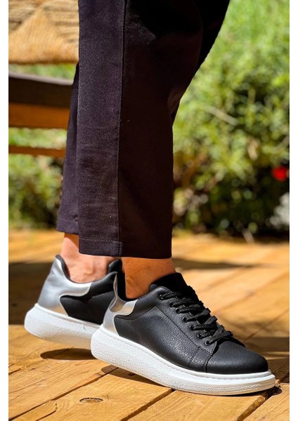 KB-X500 Kuback Siyah Gümüş Yüksek Taban Bağcıklı Günlük Erkek Ayakkabı fiyatları