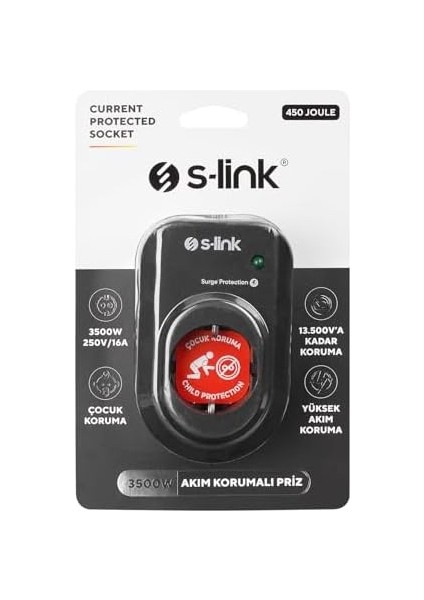 Sl-06 Tekli Akım Korumalı Priz 16A 3500W 450 Joule Çocuk Koruma modelleri