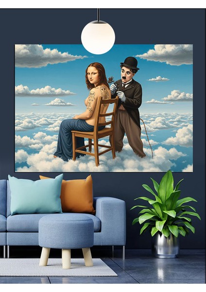 Dövme Yaptıran Mono Lisa Dekoratif Kanvas - Mdf Ahşap Tablo