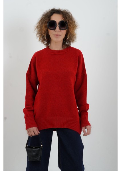 Kırmızı Best Bisiklet Yaka Kazak