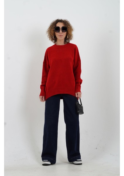 Kırmızı Best Bisiklet Yaka Kazak modelleri