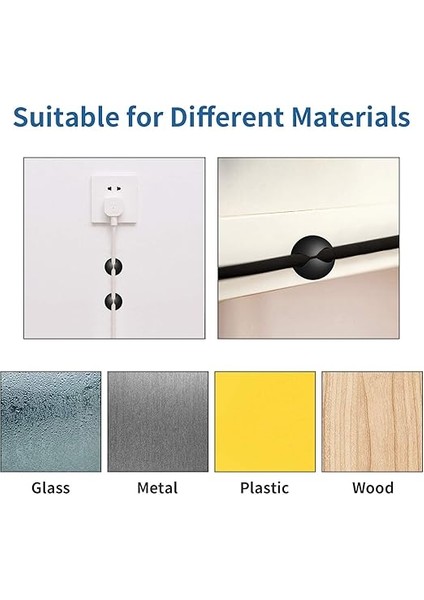 8'li Paket Kablo Klipsi, Kablo Düzenleyici Kablo Yönetimi, Kendinden Yapışkanlı Kablo Tutucu Sistemi, Tüm Bilgisayarınız Için Çok Amaçlı Kablo Klipsleri, Elektrik, Şarj Veya Fare Kablosu, Siyah fırsatları