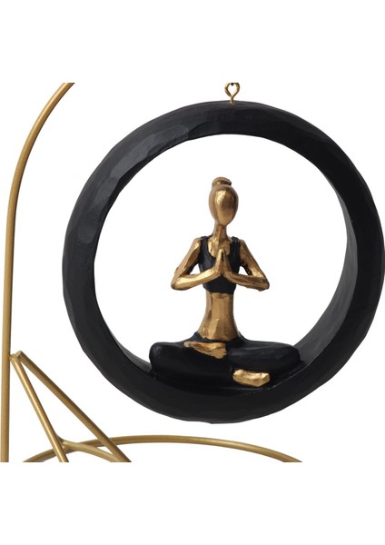 Modern Stil Askılı Sallanan Yoga Yapan Kadın Heykeli 18 cm Dekoratif Meditasyon Biblo Ev Ofis Süsü A indirimleri