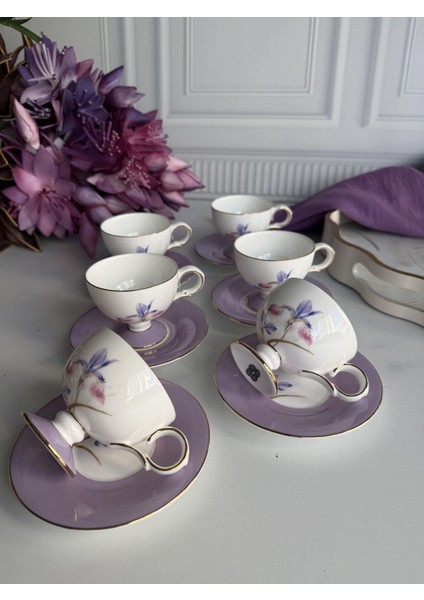 Türk Kahve Fincanı Iris 6 Kişilik 12 Parça
