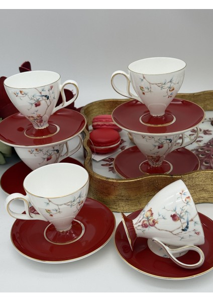 Türk Kahve Fincanı Rosso Veronica 6 Kişilik 12 Parça fırsatları