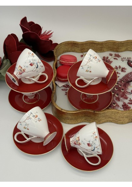 Türk Kahve Fincanı Rosso Veronica 6 Kişilik 12 Parça indirimleri