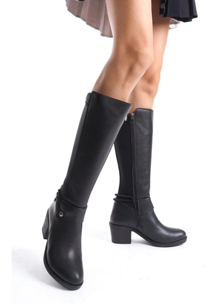 Kadın Loft Halat Toka Detaylı Dalgıç Kumaş Çizme Siyah fiyatları