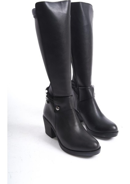 Kadın Loft Halat Toka Detaylı Dalgıç Kumaş Çizme Siyah fırsatları