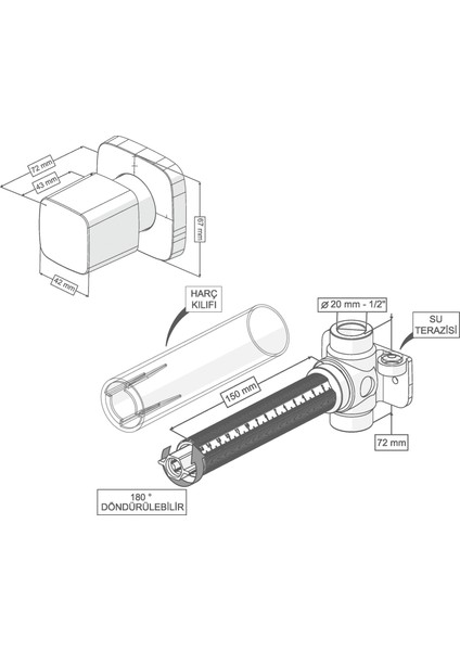 Elixir Ankastre Ara Kesme Valfi – 1/2” Pprc Gövde, Şık Krom Volan Başlık fiyatları