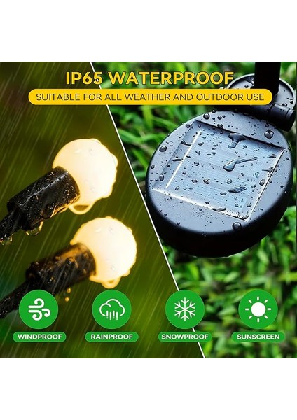 Su Geçirmez Solar Bahçe Işıkları Dış Mekan, Sıcak Beyaz Sallanan Ateşböceği Işıkları, Yol, Çit, Bahçe Dekorasyonu Için (4'lü Paket) fırsatları