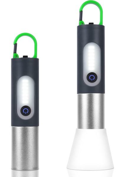 Gövdeli 10W LED El | 1000 Lümen, Difüzörlü, USB Type-C Şarjlı, 4 Mod, Zoom Özellikli, Askılı, Masaüstü & Kamp Lambası | Taşınabilir ve Dayanıklı