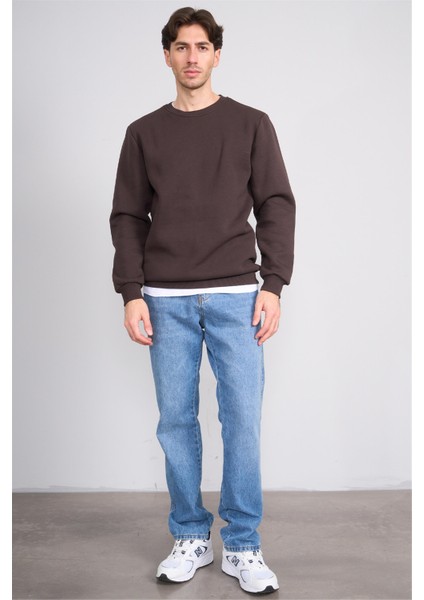 Çetinkaya Mentality 3036 3 Ip Bisiklet Yaka Kahve Sweatshirt modelleri