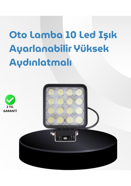 16 LED Geniş Açılı Araç Aydınlatma Farı | Yüksek Parlaklık, Dayanıklı Gövde