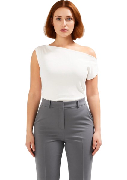 Kadın Fitted Kayık Yaka Düşük Kol Örme Bluz Konforlu ve Şık Günlük Giyim Seçeneği Kaliteli fiyatları