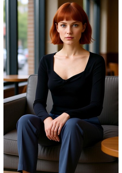 Kadınlar Için Esnek Örme Vücuda Oturan Crop Bluz Kalp Yaka Detaylı Kaliteli Şık Rahat Modern fırsatları