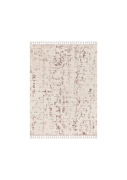 Fraga Modern Bej Polyester Pamuk Tabanlı Makine Halısı