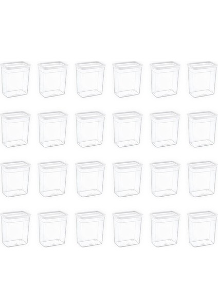 24&apos;lü Set Skali Dikdörtgen Saklama Kabı Beyaz 2350 ml