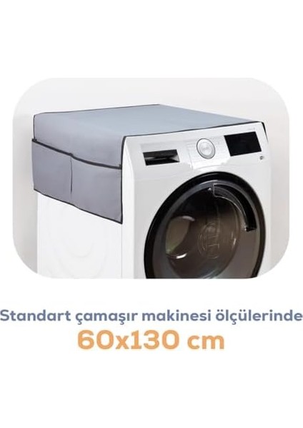 Çamaşır Makinesi Örtü 4 Cepli Düzenleyici Organizer Su Geçirmez Örtü (Gri) modelleri