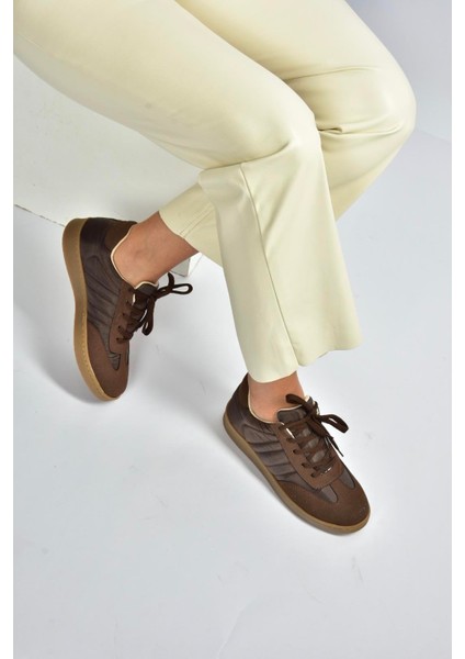 V820104404 Kahverengi Kumaş Spor Ayakkabı Sneakers fiyatları