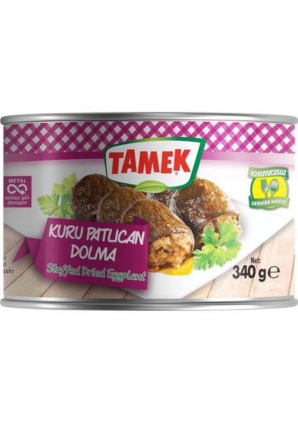 Tamek Kuru Patlıcan Dolma 340 G