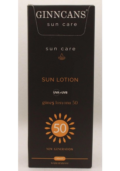 Cosmetıc & Cosmetıcs By Gınncans Sun Güneş Koruyucu Krem Spf+50 Uva+Uvb Losyon Açık ve Beyaz Ciltler Için 150ML modelleri