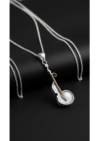 Özel Tasarım El İşi Gümüş Keman Kolye Ucu fırsatları