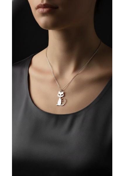 Uzaylı Kedi Gümüş Kolye fırsatları