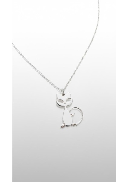 Uzaylı Kedi Gümüş Kolye