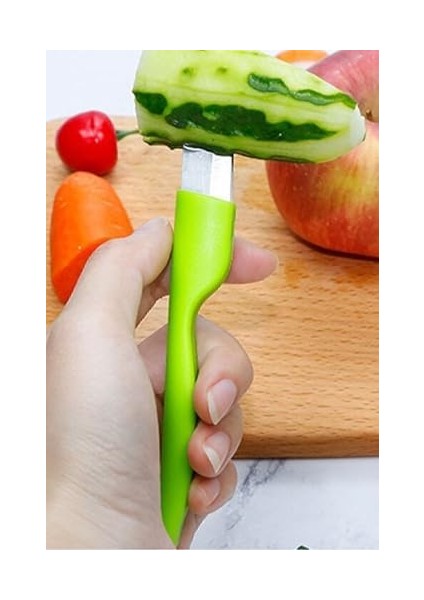 Delos 2 In 1 Paslanmaz Çelik Bıçak ve Soyacak Seti Yeşil fiyatları