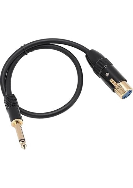 Dişi - 6.35MM Mono Erkek Kablo - Mikrofon ve Mikrofer Kullanımı Için Profesyonel Altın Kaplama Konektörü, 50 cm Uzunluk