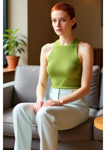 Şık Viskoz Bluz Fitted Bisiklet Yaka Kolsuz Yaz Koleksiyonu Günlük Kullanım Rahat ve