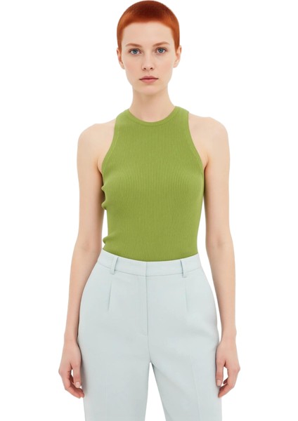 Şık Viskoz Bluz Fitted Bisiklet Yaka Kolsuz Yaz Koleksiyonu Günlük Kullanım Rahat ve fiyatları