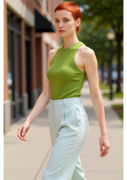 Şık Viskoz Bluz Fitted Bisiklet Yaka Kolsuz Yaz Koleksiyonu Günlük Kullanım Rahat ve fırsatları