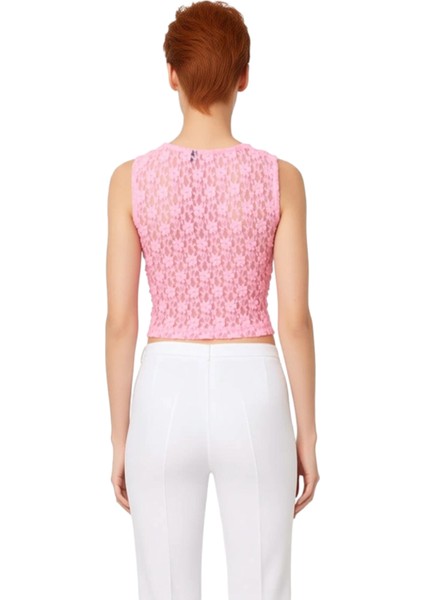 Kadın Vücuda Oturan Bisiklet Yaka Kolsuz Örme Dokulu Crop Üst Kaliteli Şık Rahat Modern Zarif modelleri