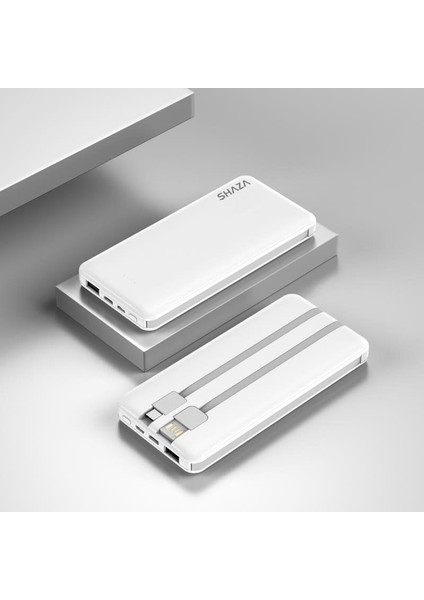 10.000 Mah 4in1 Smart Chip Powerbank Beyaz modelleri