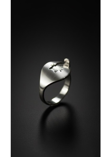 Damla Bıyıklı Kedi Gümüş Yüzük fırsatları