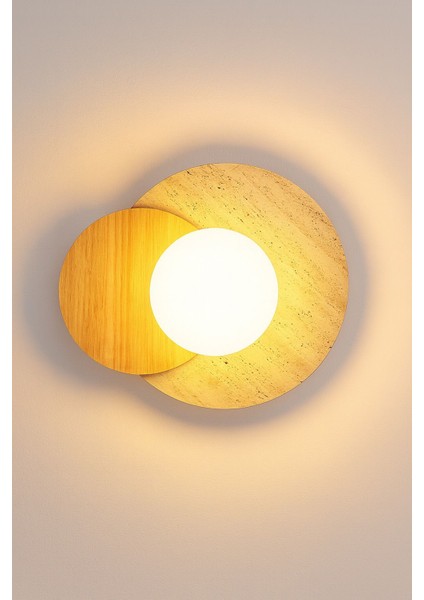 Traverten Yuvarlak Aplik