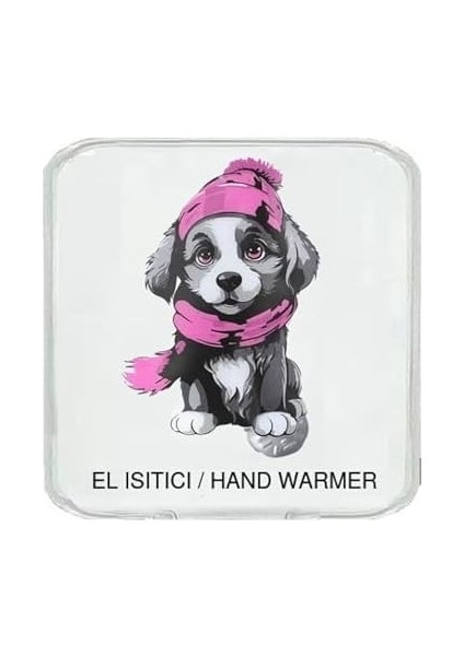 Kırmızı Bereli Köpek Cep Sobası,el Isıtıcı,sıcak Su Torbası Pvc 10X9,5CM